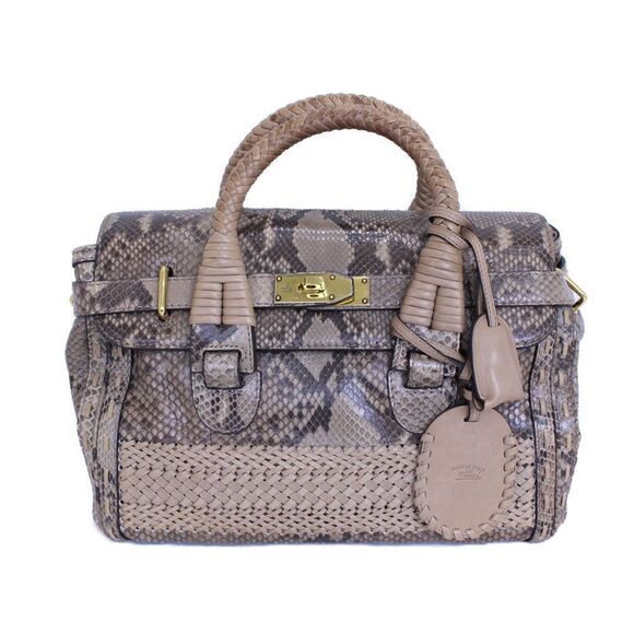 Gucci Handbag Python Beige Brown Leather Cadena with Key - Picture 1 of 16